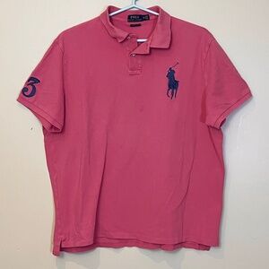 Polo Ralph Lauren Big Pony Custom Slim Fit Polo Shirt - Men's Size XXL - Pink